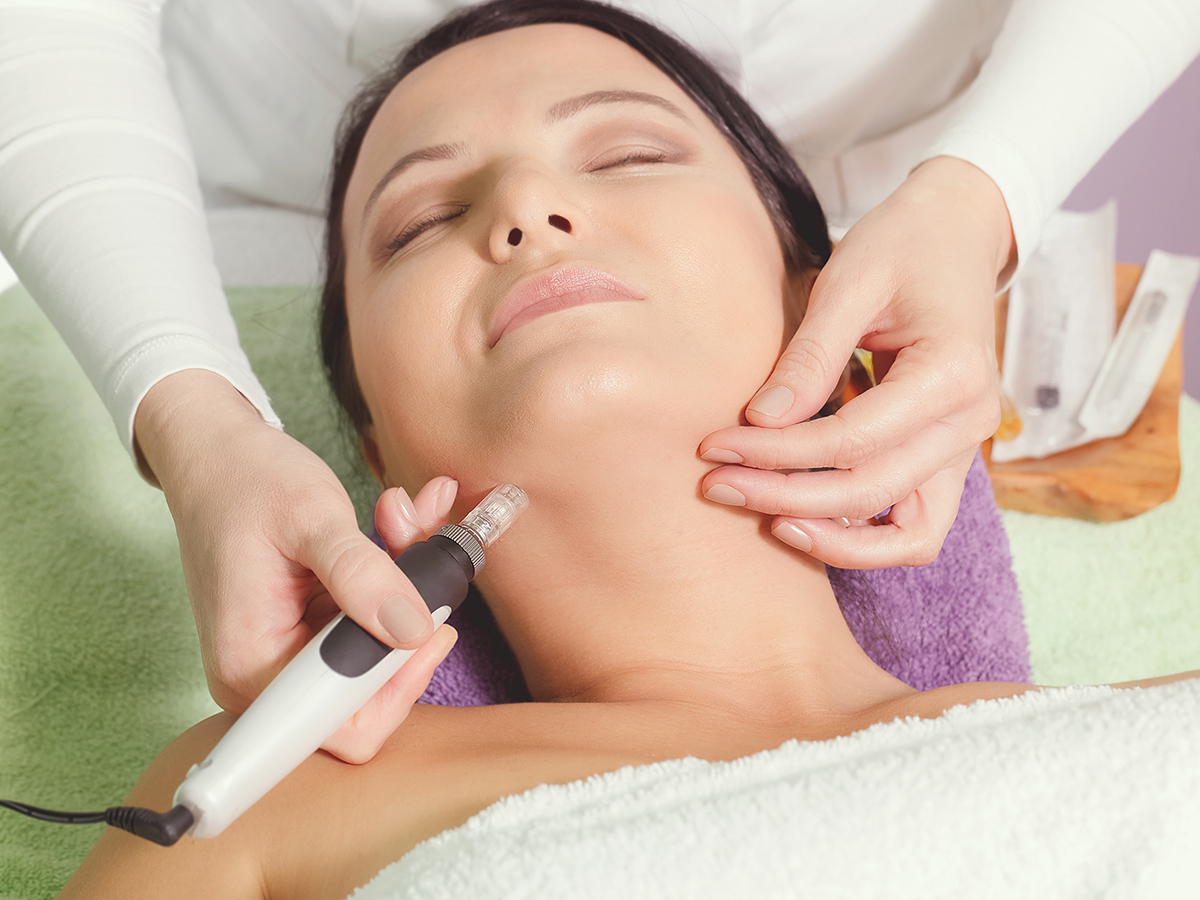 Woman receiving a skin treatment