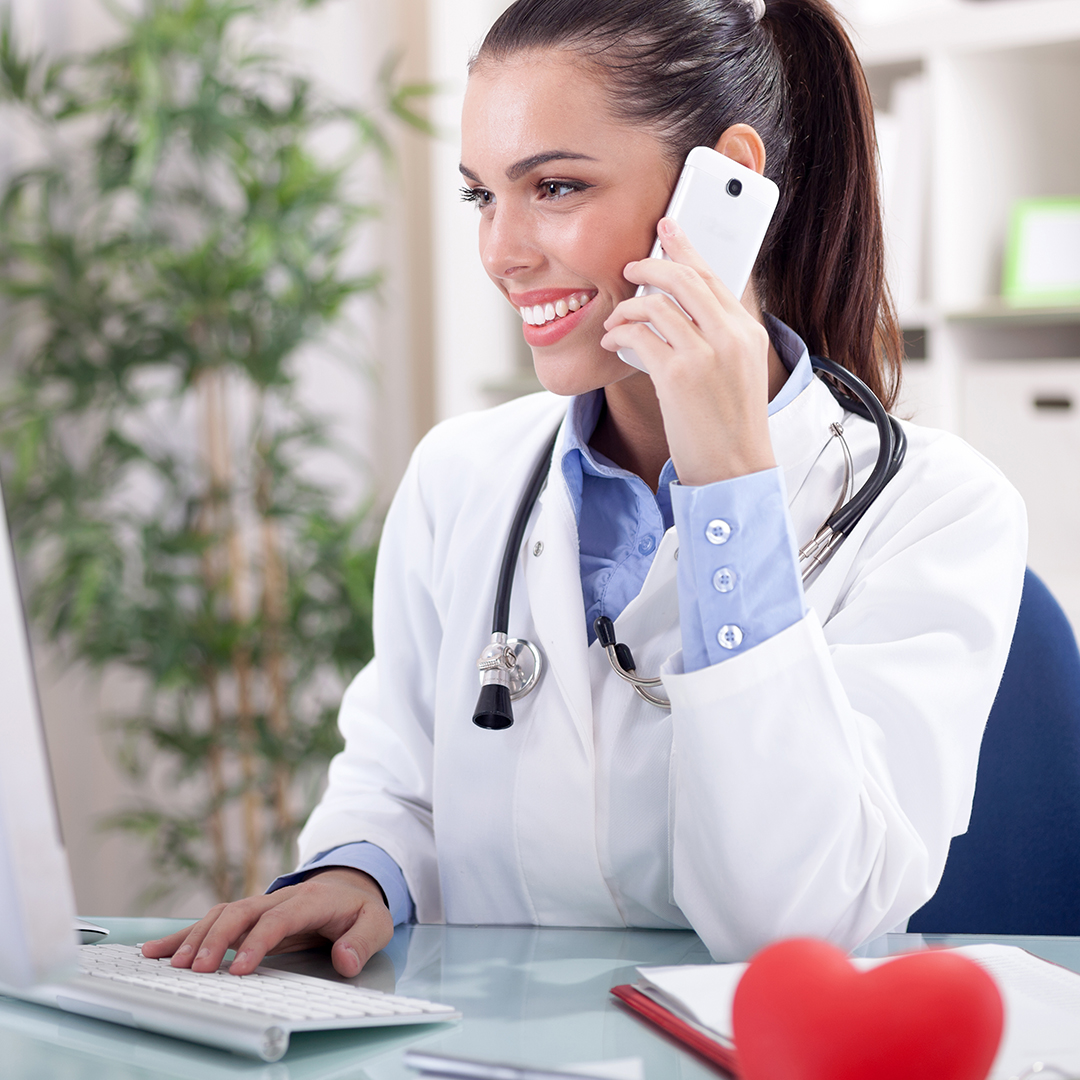 Doctor talking on the phone