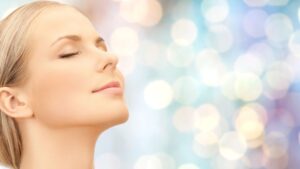 woman with glowing skin