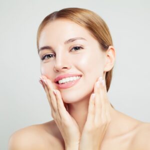 woman with clear skin