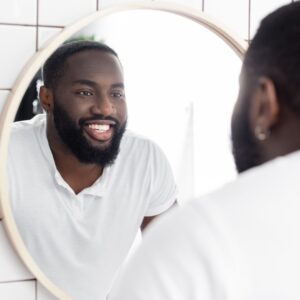 man with clear skin