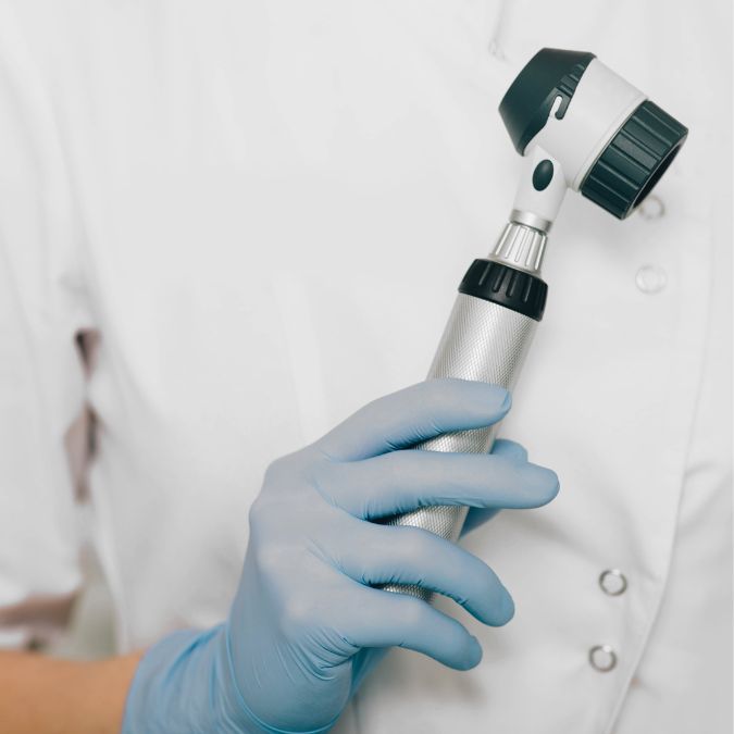 up close photo healthcare professional holding an instrument