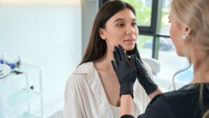 dermatologist and patient