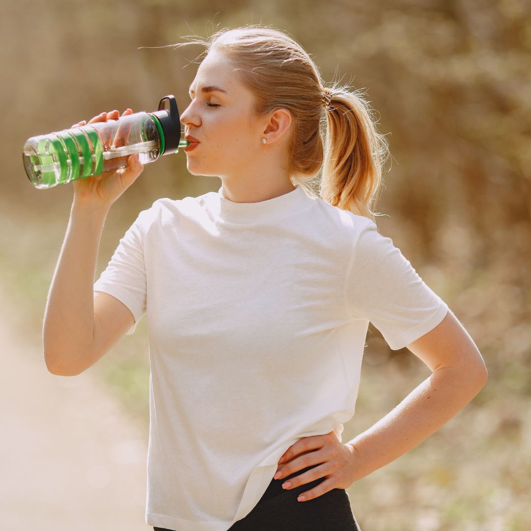 woman drinking water